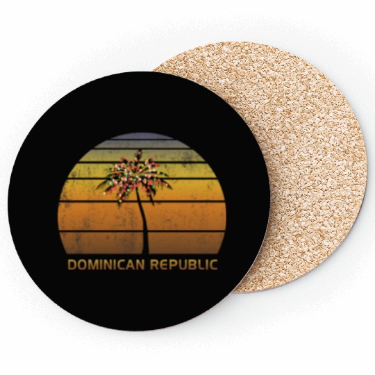 Retro Dominican Republic Christmas Family Coasters