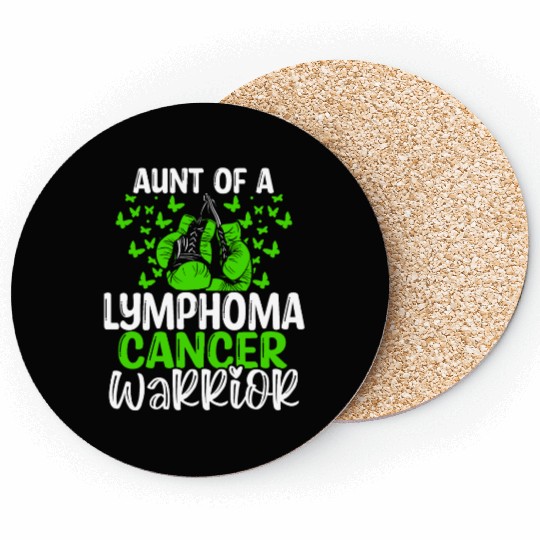 Lymphoma Cancer Awareness Aunt Nephew Niece Coasters