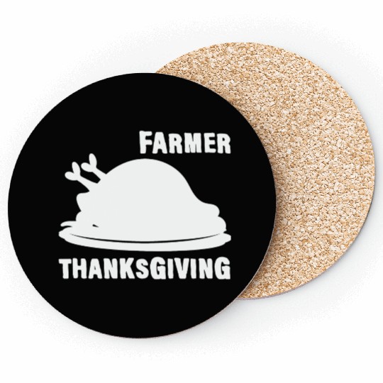 Farmer Thanksgiving Turkey Dinner Food Lover Coasters