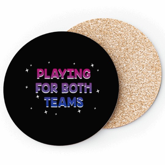 Playing for Both Teams Bisexual LGBTQ Bi Pride Coasters