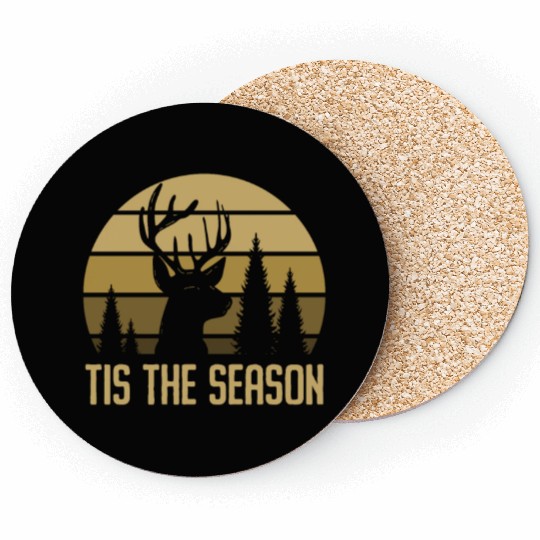 Tis The Season Vintage Dear Hunting Coasters