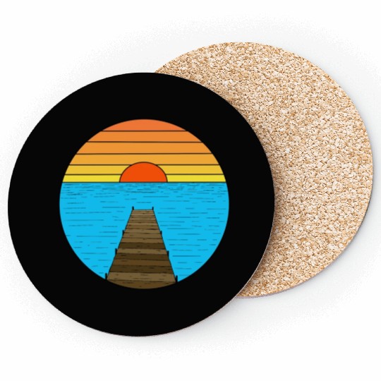 Footbridge sunrise Coasters