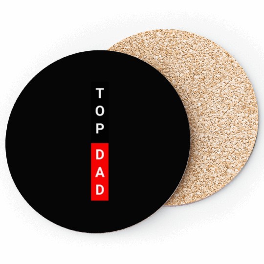 Top Dad White Red Coasters