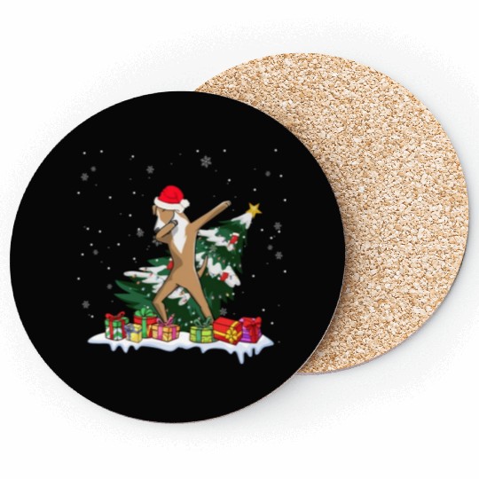 Great Dane Christmas Dabbing Santa Xmas Pajama Coasters