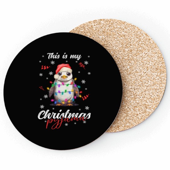 Winter Christmas Pyjama Penguin Coasters