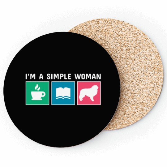 Coffee Books Great Pyrenees I'm A Simple Woman Coasters