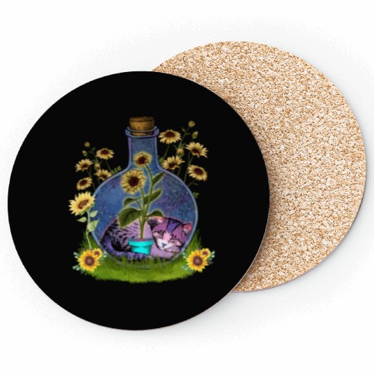 Cat Nap In A Jar Coasters