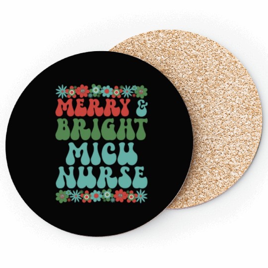 MICU Nurse Christmas Medical ICU Nursing Xmas Gift Coasters