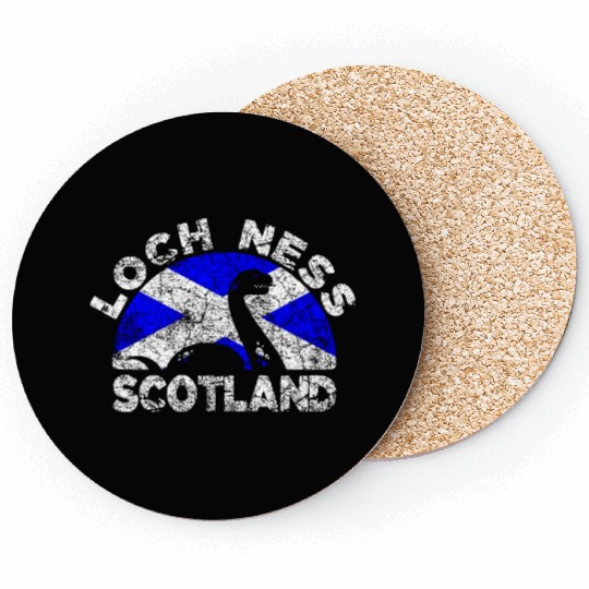 Distressed Loch Ness Monster Scotland Flag Coasters