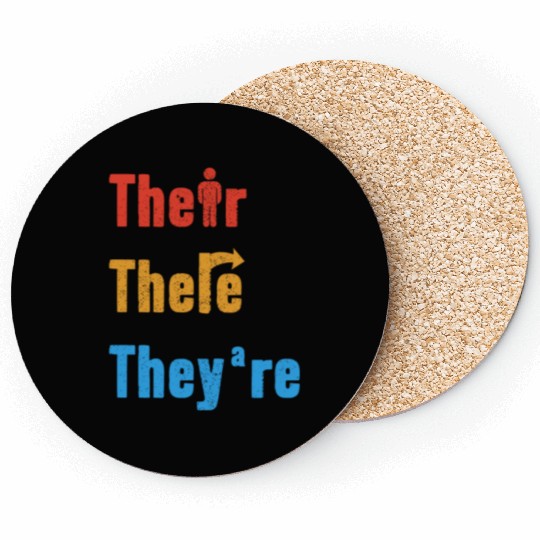 Their There They're English Teacher Grammar Coasters