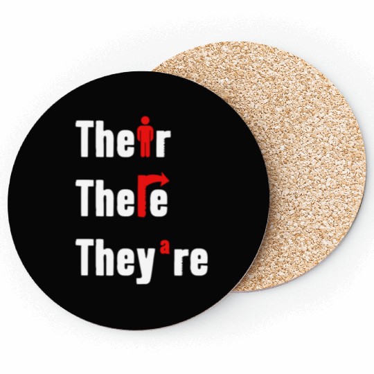 Their There They're English Teacher Grammar Coasters