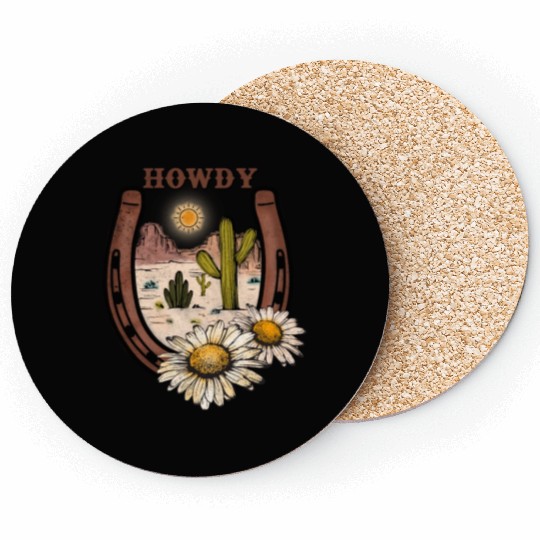 HOWDY -Desert Horseshoe Coasters