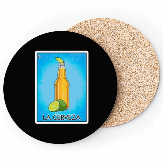 La Cerveza Beer Card Mexican Lottery Card Cerveza Coasters