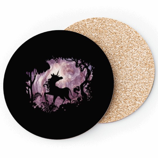 unicorn in magical forest Coasters