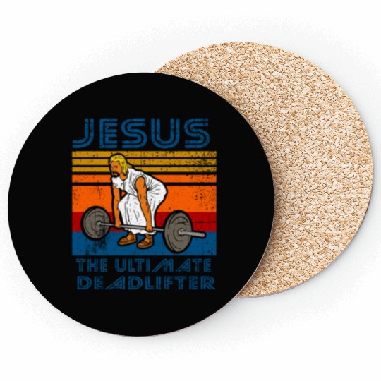 Jesus Weightlifting Fitness Gym Coasters
