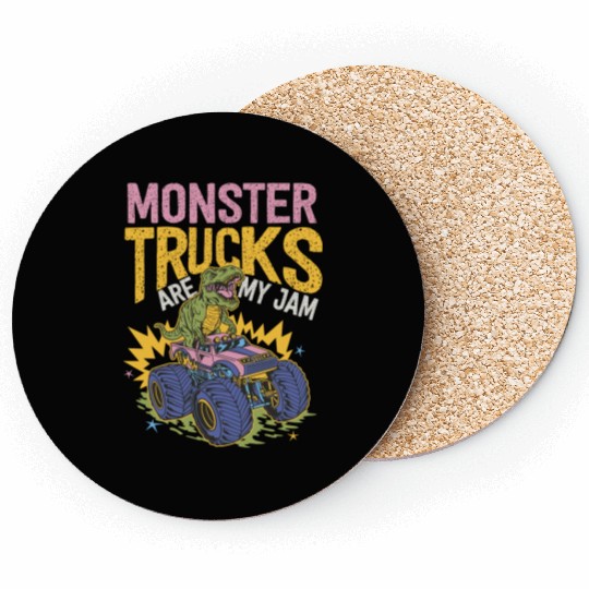 Monster Trucks Are My Jam Vintage Retro Coasters