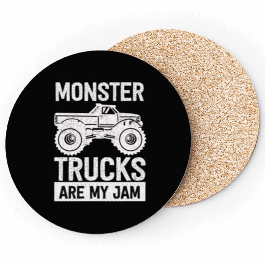 Monster Trucks Are My Jam Vintage Retro Coasters
