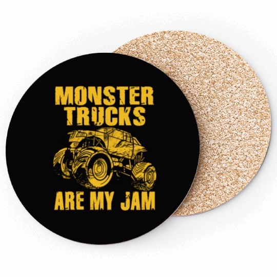 Monster Trucks Are My Jam Vintage Retro Coasters