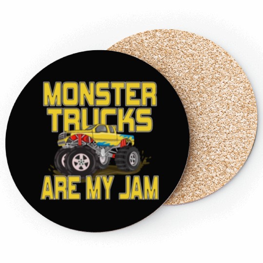Monster Trucks Are My Jam Vintage Retro Coasters