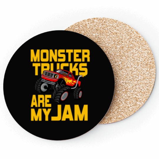 Monster Trucks Are My Jam Vintage Retro Coasters