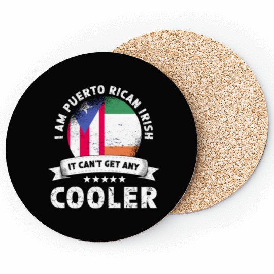 Puerto Rico Flag Ireland Grown Patriot Country Coasters