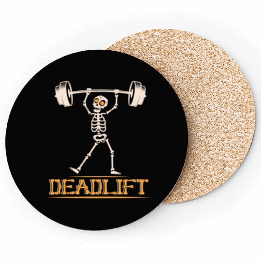 Skeleton Deadlift Gym Workout Coasters