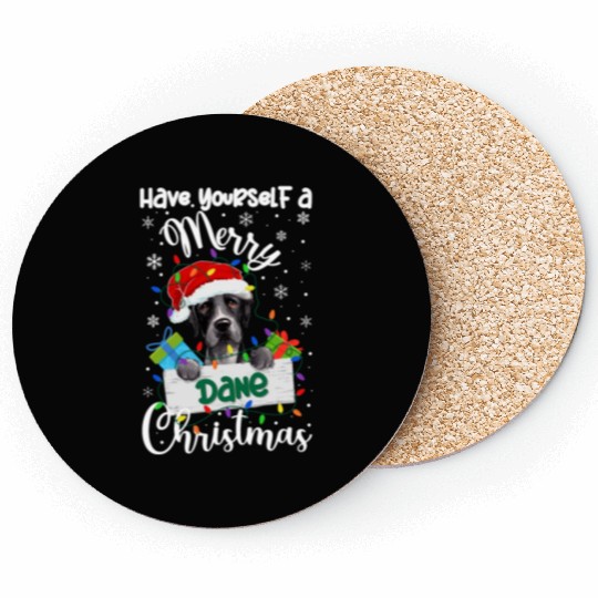 Great Dane Christmas Party Great Dane Xmas Gifts Coasters