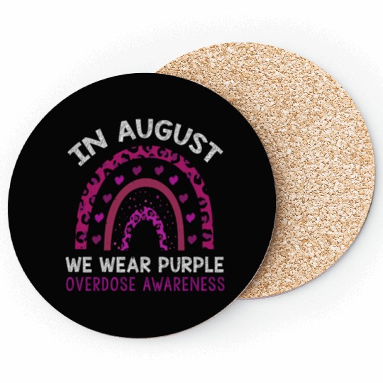 August Wear Purple Overdose Awareness Month Coasters