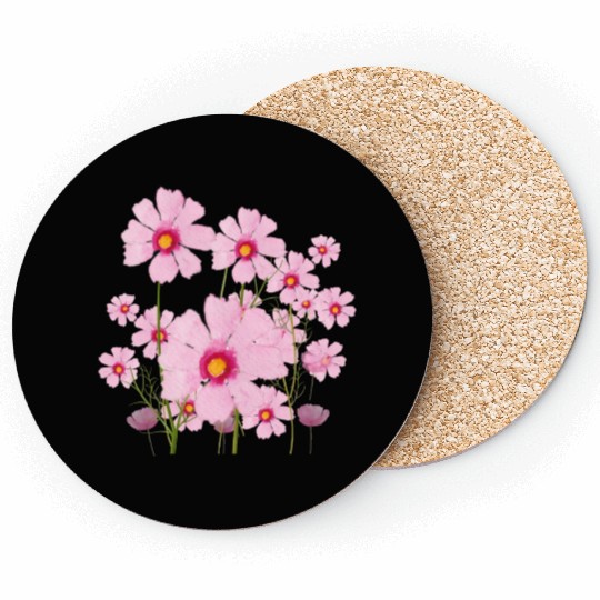 pink bouquet painted with watercolor Coasters