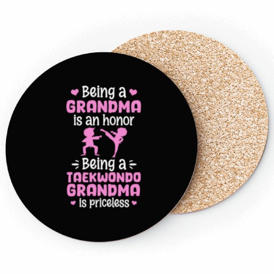Being Grandma Is An Honor Being Taekwondo Grandma Coasters