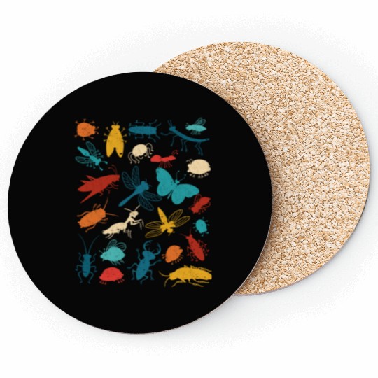 Colorful Insects Boys Girls Bug Lover Coasters