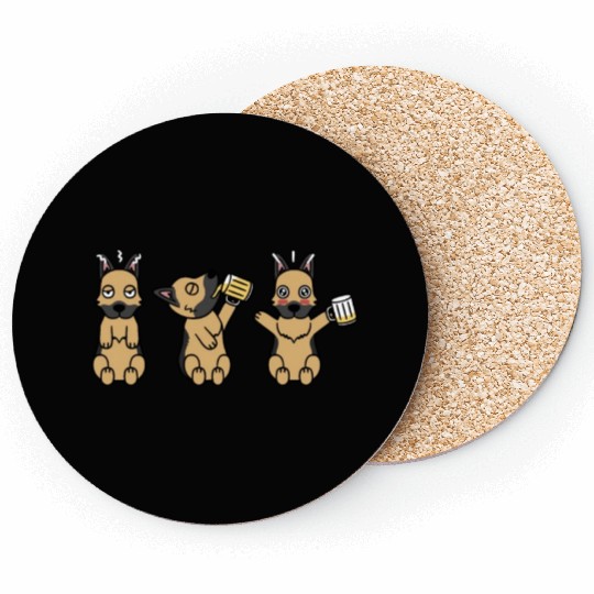 German Shepherd Beer Lover Coasters