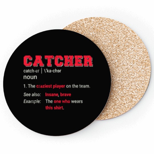 Baseball Catcher Softball Catcher Player Funny Def Coasters