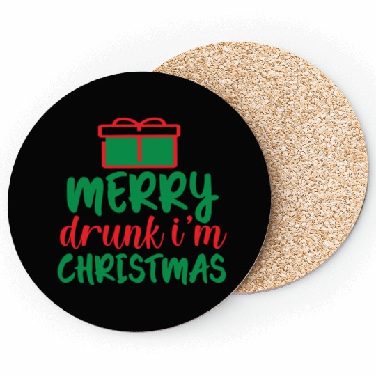 Merry Drunk I m Christmas Coasters