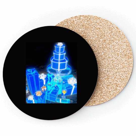 Christmas Blueprint Christmas Tree Blueprint Coasters