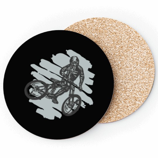 Mountain Bike Biking Down Hill Cyclist Coasters