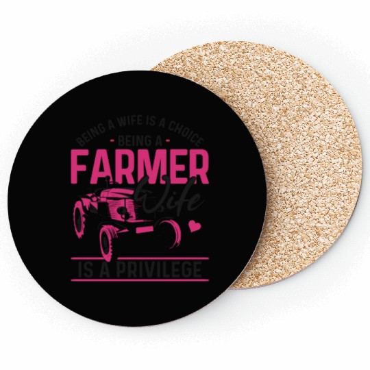 Farming Farmer Wife Tractor Being Coasters