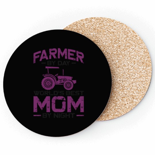 Farming Farmer Mom Mother Vintage Coasters