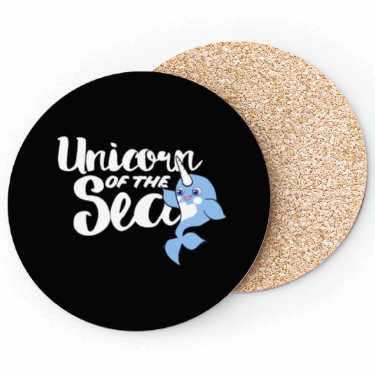 Unicorn of the sea narwhal humor Coasters