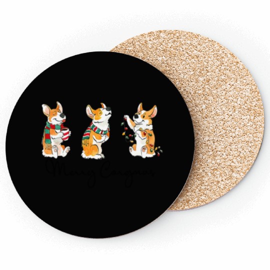 Corgi Merry Corgmas Christmas Lover Corgi Mom Gift Coasters