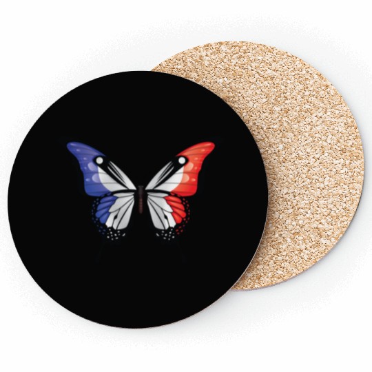 France Swallowtail Butterfly Flag Coasters