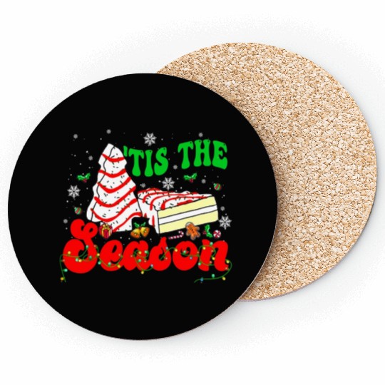 Tis' The Season Christmas Tree Cakes Debbie Groovy Coasters