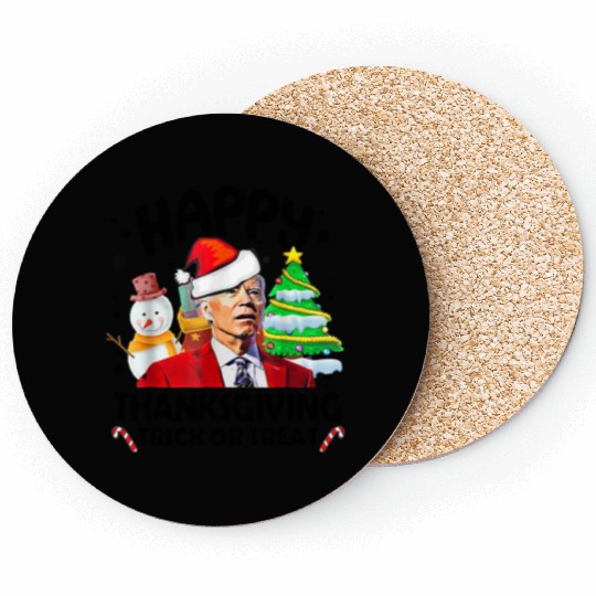 Joe Biden Merry Thanksgiving Trick Or Treat Coasters