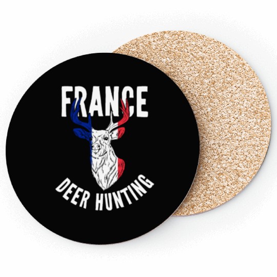 France Deer Hunting Buck Stag Hunter French Coasters
