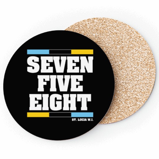 Seven Five Eight (Black) Coasters