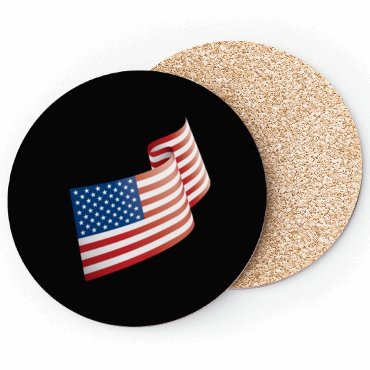 USA Flag In The Wind Coasters
