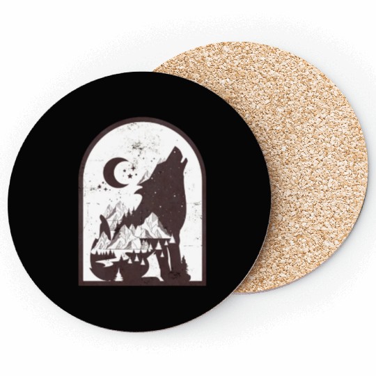 night wolf Coasters