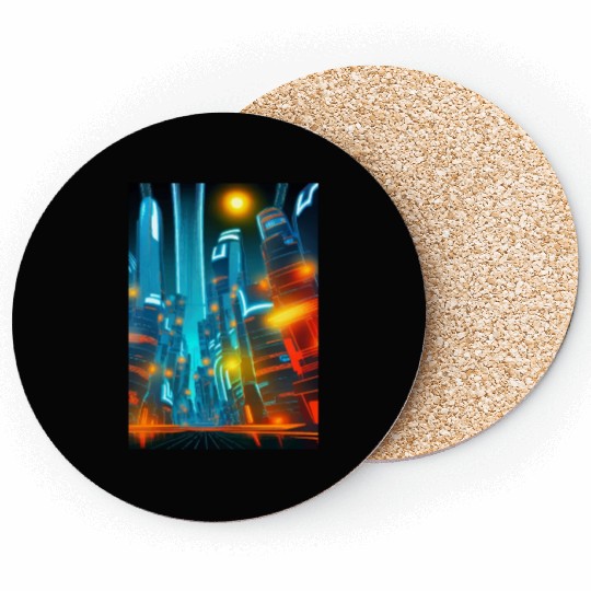 Cool Japanese Neon City Lights Coasters