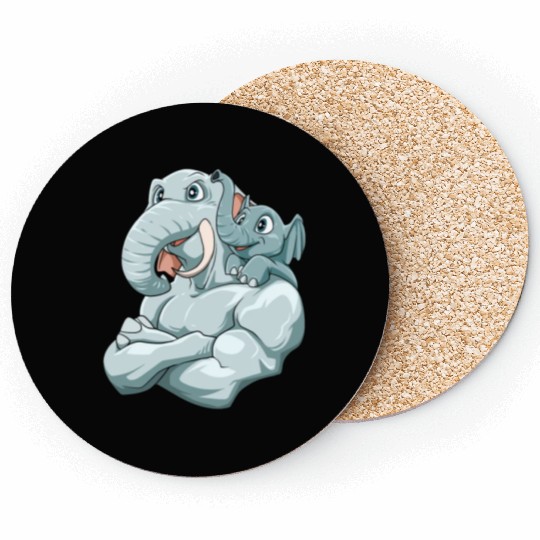 Strong Elephant with Elephant Kid for a Elephant Coasters