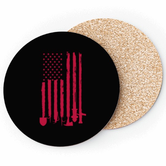 Firefighter American Flag Coasters